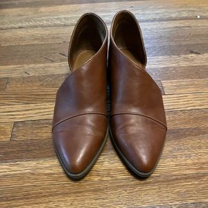 Universal thread brown slip on booties